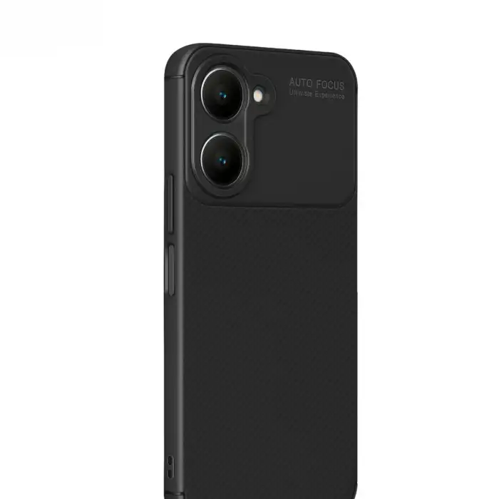 Vivo Y18 Kılıf Auto Focus Karbon Kapak - Siyah