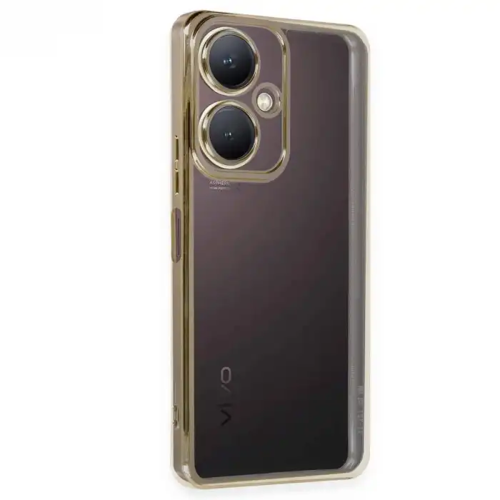 Vivo Y27 Kılıf Razer Lensli Silikon - Gold