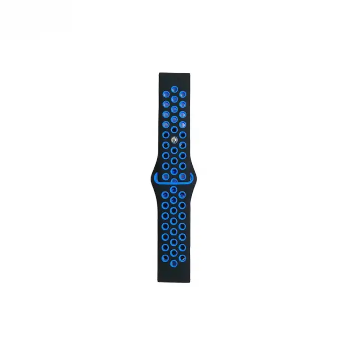 Watch 20mm Spor Delikli Kordon (saat Değildir) - Siyah-mavi
