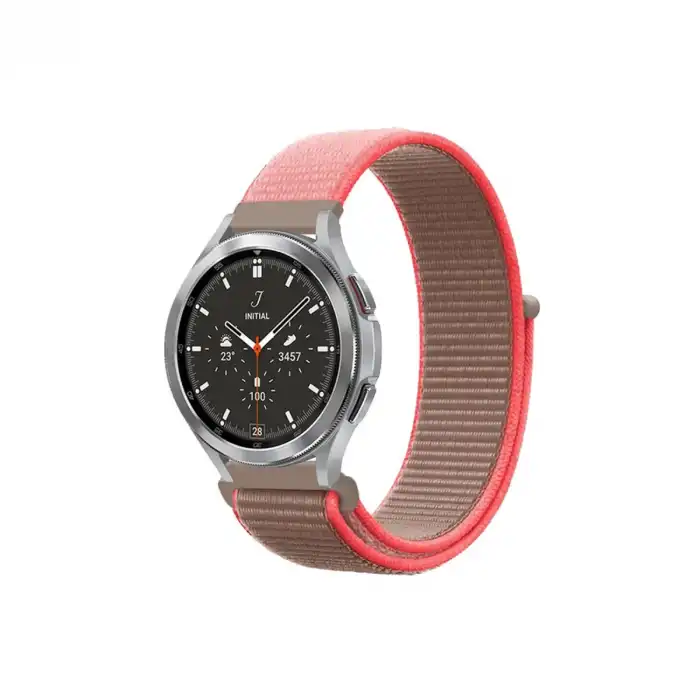 Watch 22mm Hasırlı Cırtcırtlı Kordon (saat Değildir) - Pembe