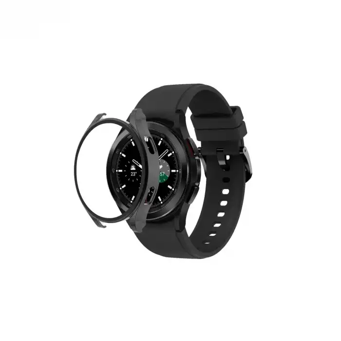Watch 5 Pro 45mm Wall Camlı Kasa Ekran Koruyucu - Siyah