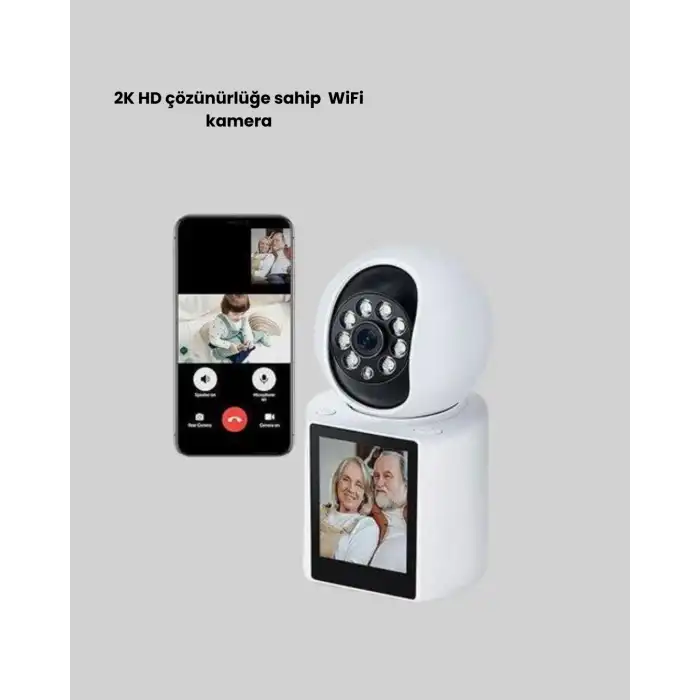 WiFi İç Mekan Kamera 2K Gece Görüşlü Çift Yönlü Görüntü Konuşma Destekli