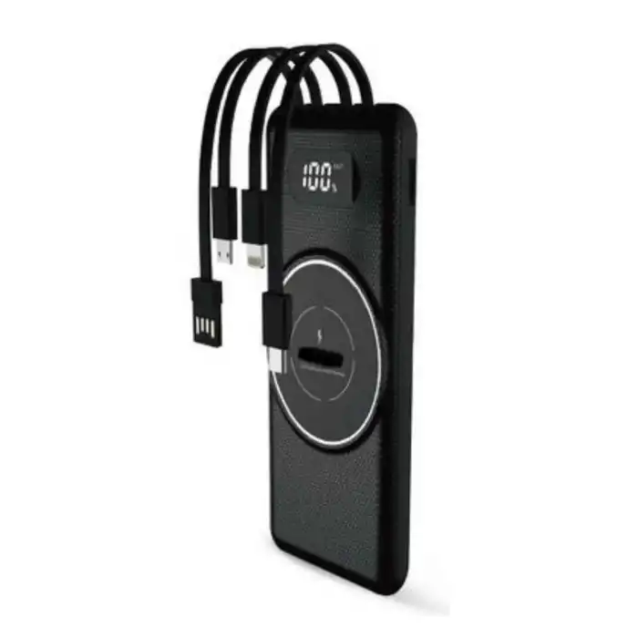 Wireless Powerbank 10000 Mah LED Ekranlı Dahili Kablolu Hızlı Şarj