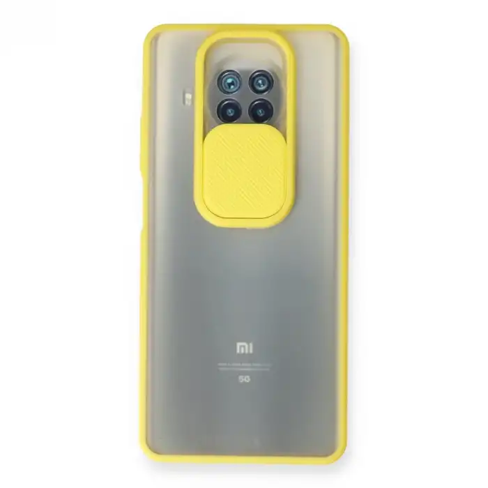 Xiaomi Mi 10t Lite Kılıf Palm Buzlu Kamera Sürgülü Silikon - Sarı