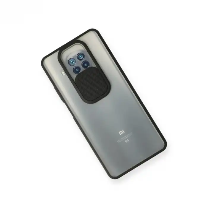 Xiaomi Mi 10t Lite Kılıf Palm Buzlu Kamera Sürgülü Silikon - Siyah