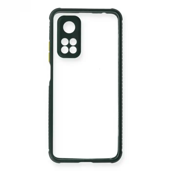 Xiaomi Mi 10t Pro Kılıf Miami Şeffaf Silikon - Koyu Yeşil
