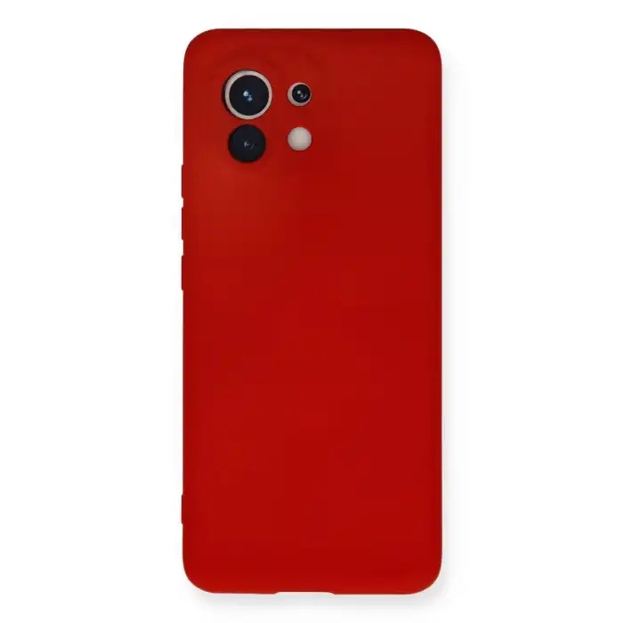 Xiaomi Mi 11 Kılıf Nano İçi Kadife Silikon - Kırmızı