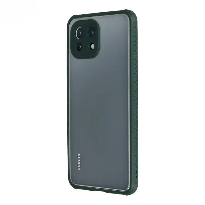 Xiaomi Mi 11 Lite Kılıf Miami Şeffaf Silikon - Koyu Yeşil