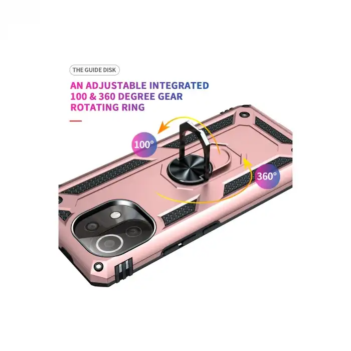 Xiaomi Mi 11 Lite Kılıf Sofya Yüzüklü Silikon Kapak - Rose