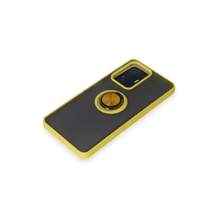 Xiaomi Mi 11t Pro Kılıf Montreal Yüzüklü Silikon Kapak - Sarı