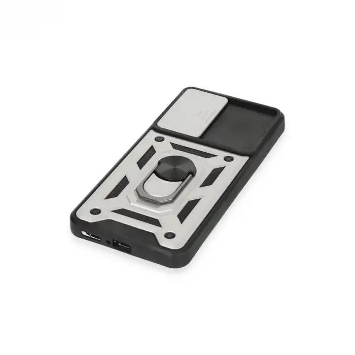 Xiaomi Mi 12t Pro Kılıf Pars Lens Yüzüklü Silikon - Gümüş