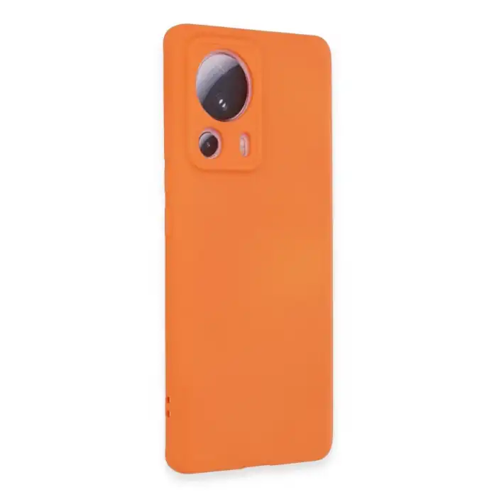Xiaomi Mi 13 Lite Kılıf Nano İçi Kadife Silikon - Turuncu