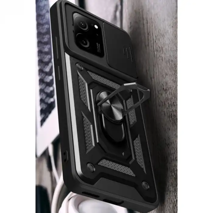 Xiaomi Mi 13t Pro Kılıf Pars Lens Yüzüklü Silikon - Yeşil