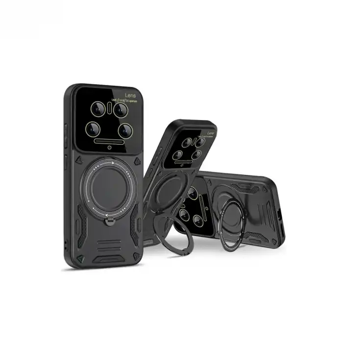 Xiaomi Mi 14 Ultra Kılıf Joy Lens Standlı Kapak - Kırmızı