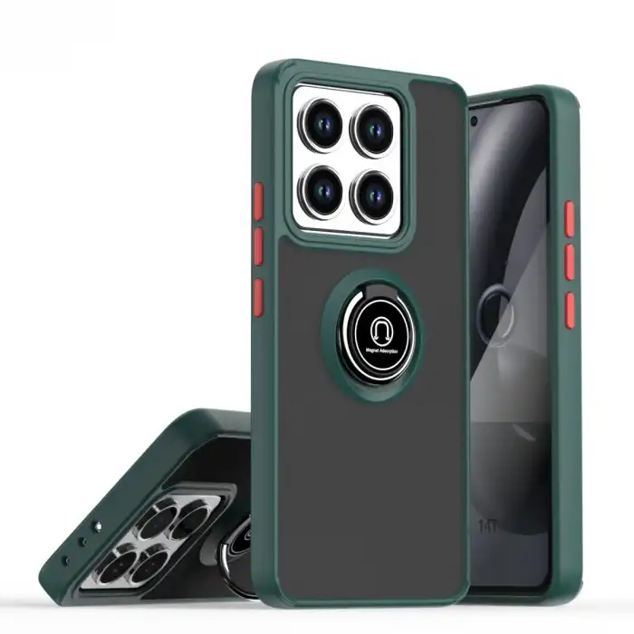 Xiaomi Mi 14t Montreal Yüzüklü Silikon Kapak - Yeşil