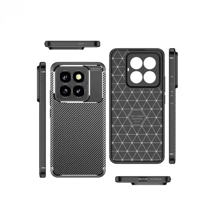 Xiaomi Mi 14t Pro Kılıf Auto Focus Karbon Kapak - Siyah