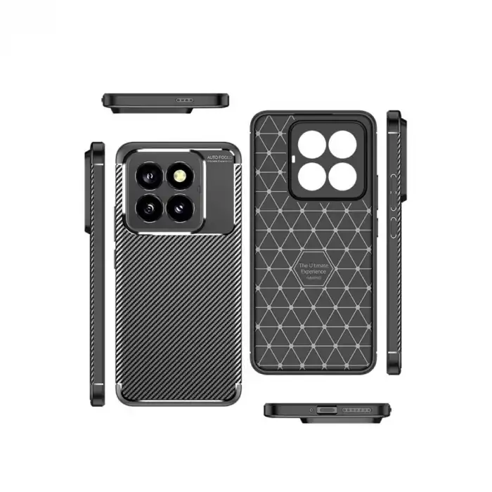 Xiaomi Mi 14t Pro Kılıf Auto Focus Karbon Kapak - Siyah