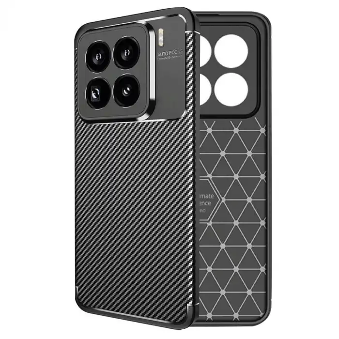 Xiaomi Mi 15 Pro Kılıf Auto Focus Karbon Kapak - Siyah