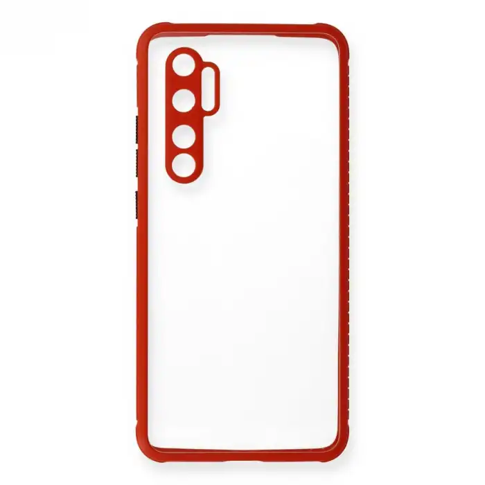 Xiaomi Mi Note 10 Lite Kılıf Miami Şeffaf Silikon - Kırmızı