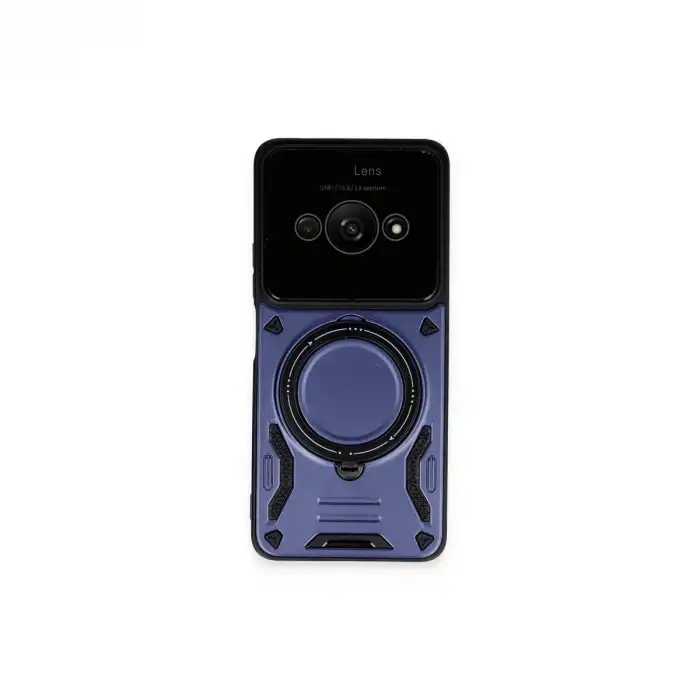 Xiaomi Poco C61 Kılıf Joy Lens Standlı Kapak - Lacivert