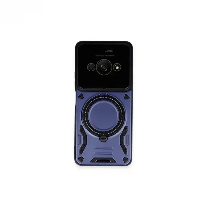 Xiaomi Poco C61 Kılıf Joy Lens Standlı Kapak - Lacivert