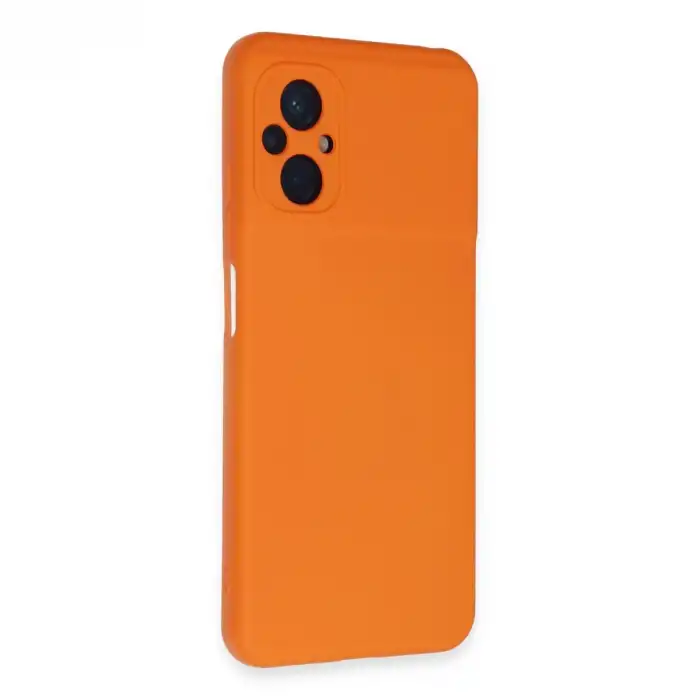 Xiaomi Poco M5 Kılıf Nano İçi Kadife Silikon - Turuncu