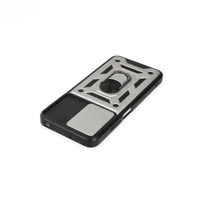 Xiaomi Poco M5 Kılıf Pars Lens Yüzüklü Silikon - Gümüş