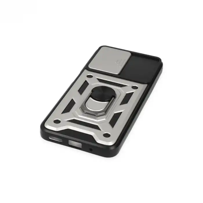 Xiaomi Poco M5 Kılıf Pars Lens Yüzüklü Silikon - Gümüş