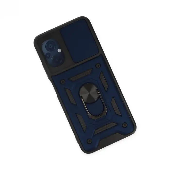 Xiaomi Poco M5 Kılıf Pars Lens Yüzüklü Silikon - Lacivert