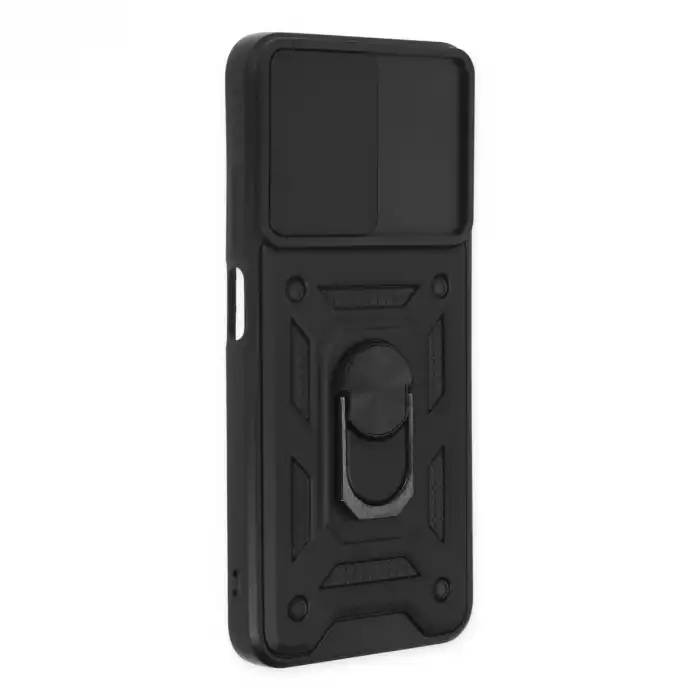 Xiaomi Poco M5 Kılıf Pars Lens Yüzüklü Silikon - Siyah