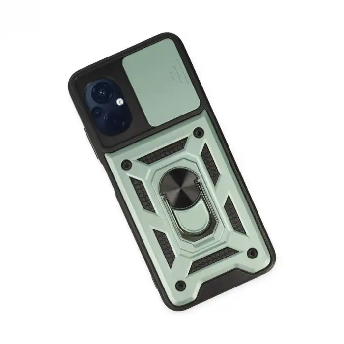Xiaomi Poco M5 Kılıf Pars Lens Yüzüklü Silikon - Yeşil