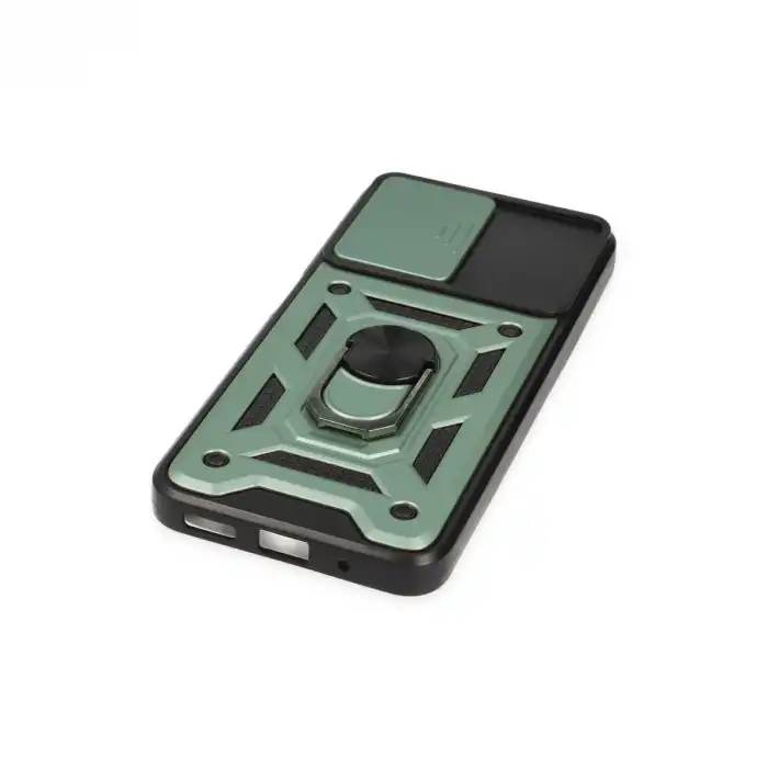 Xiaomi Poco M5 Kılıf Pars Lens Yüzüklü Silikon - Yeşil