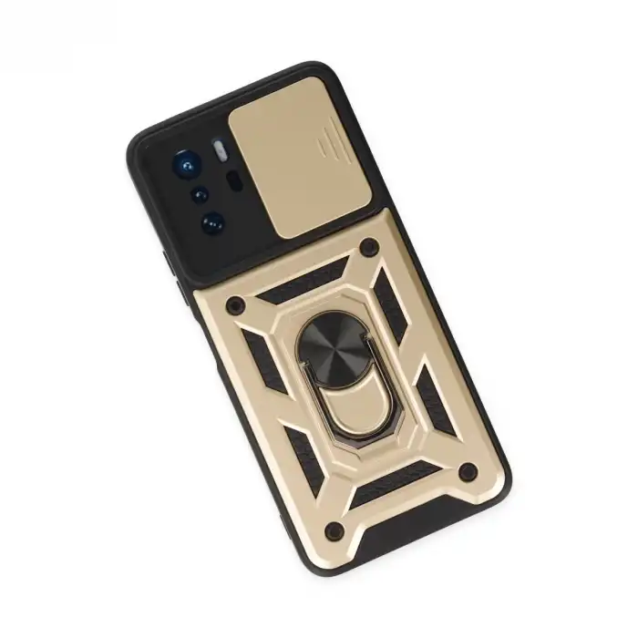 Xiaomi Poco X3 Gt Kılıf Pars Lens Yüzüklü Silikon - Gold