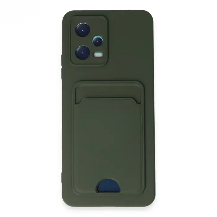 Xiaomi Poco X5 5g Kılıf Kelvin Kartvizitli Silikon - Koyu Yeşil