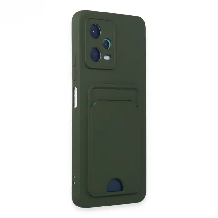 Xiaomi Poco X5 5g Kılıf Kelvin Kartvizitli Silikon - Koyu Yeşil