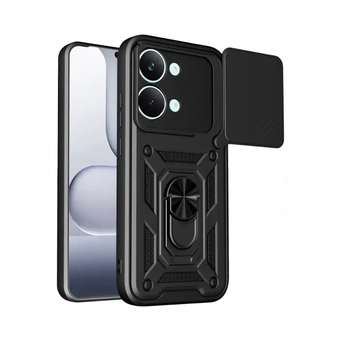 Xiaomi Poco X8 Pro Max Pars Lens Yüzüklü Silikon - Siyah