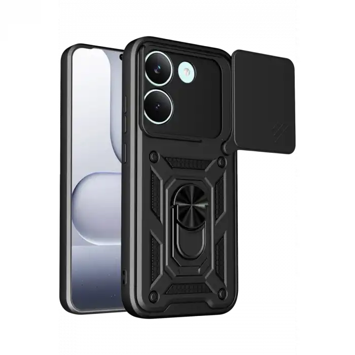 Xiaomi Poco X8 Pro Pars Lens Yüzüklü Silikon - Siyah
