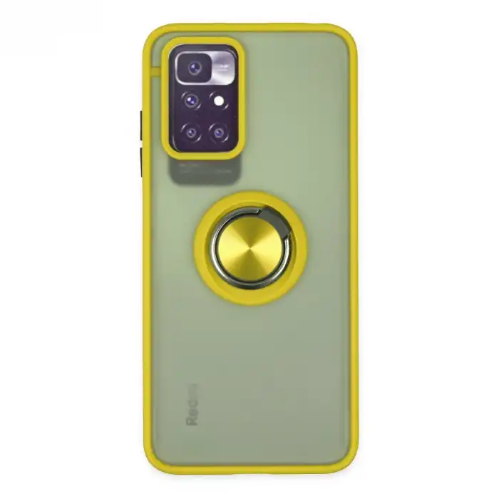 Xiaomi Redmi 10 2022 Kılıf Montreal Yüzüklü Silikon Kapak - Sarı