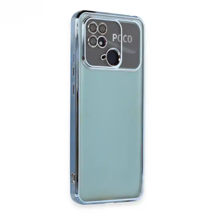 Xiaomi Redmi 10c Kılıf Razer Lensli Silikon - Açık Mavi