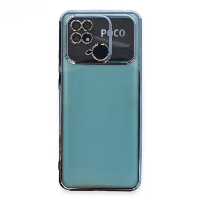 Xiaomi Redmi 10c Kılıf Razer Lensli Silikon - Açık Mavi