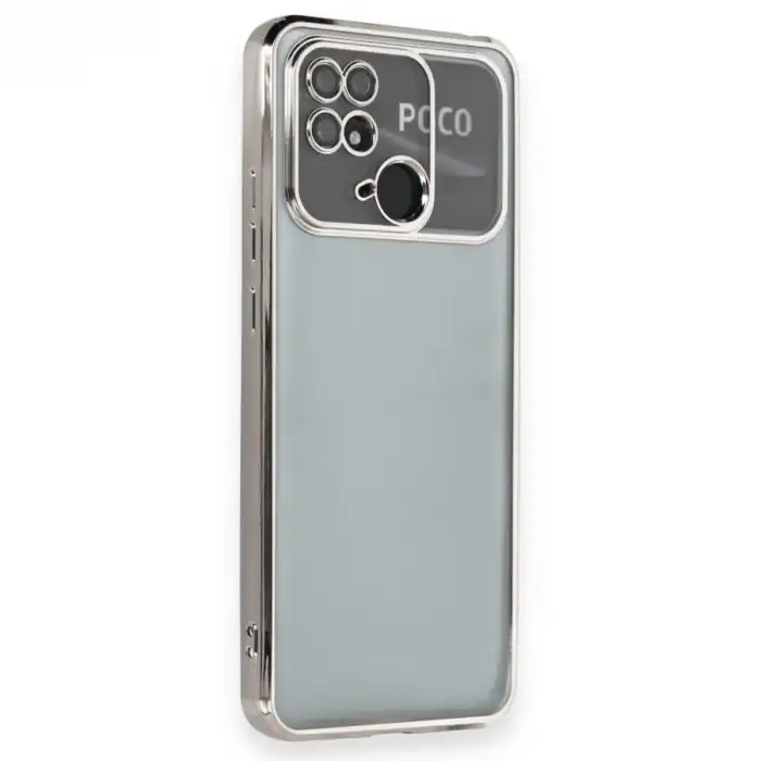 Xiaomi Redmi 10c Kılıf Razer Lensli Silikon - Gümüş