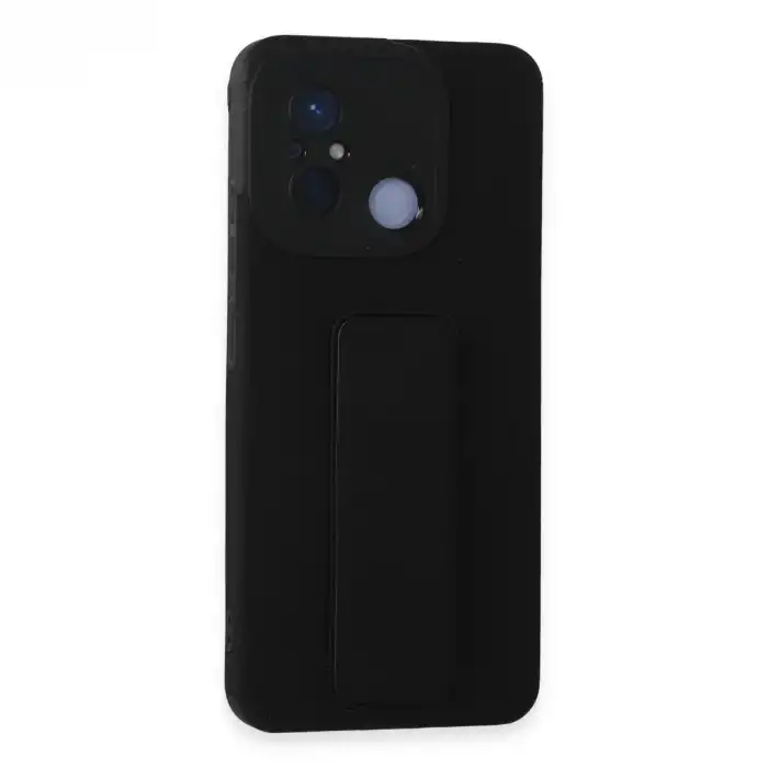 Xiaomi Redmi 12c Kılıf Mega Standlı Silikon - Siyah