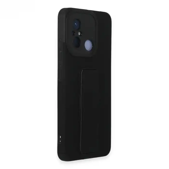 Xiaomi Redmi 12c Kılıf Mega Standlı Silikon - Siyah