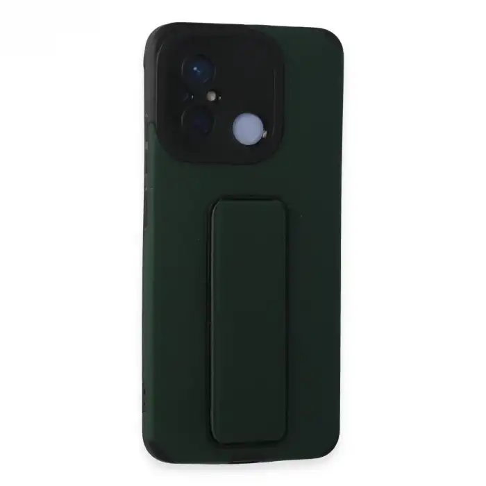 Xiaomi Redmi 12c Kılıf Mega Standlı Silikon - Yeşil