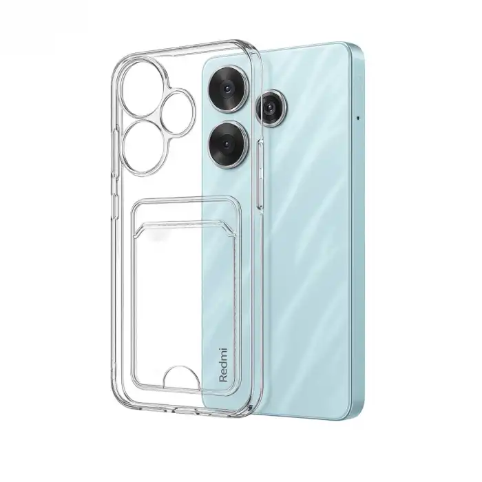 Xiaomi Redmi 13 4g Kılıf Kart Şeffaf Silikon - Şeffaf