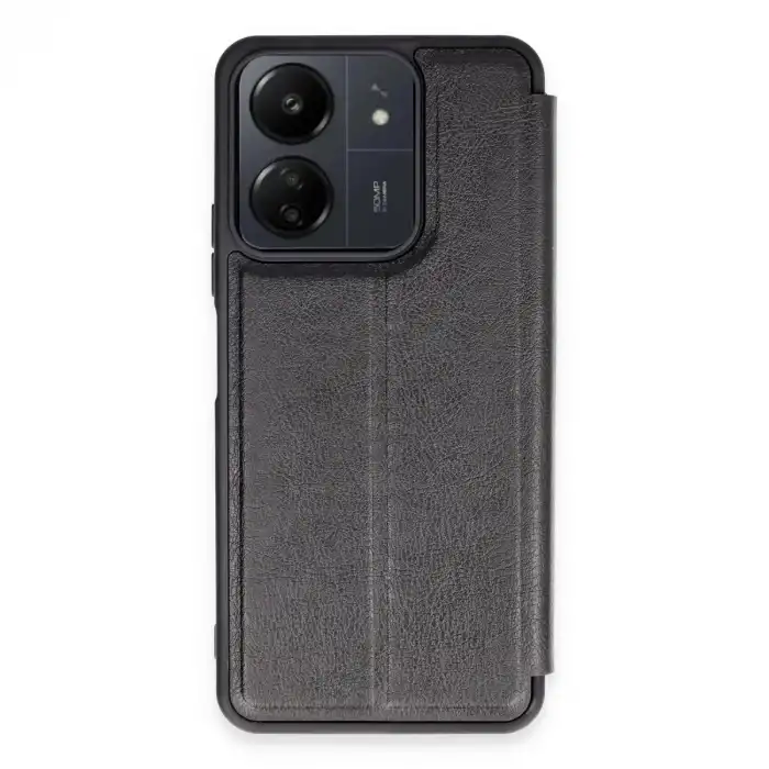 Xiaomi Redmi 13c Kılıf Flip Cover - Siyah