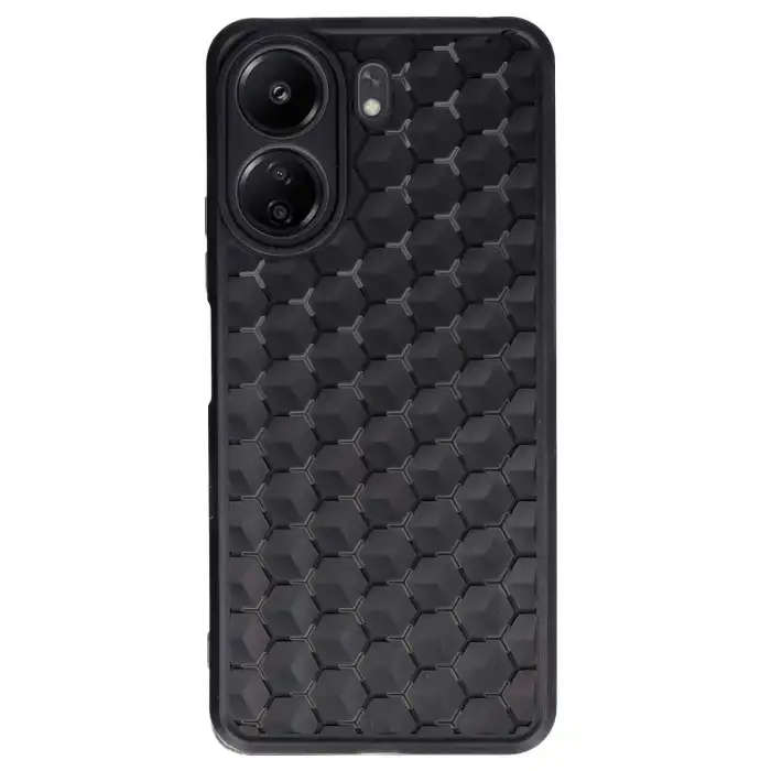 Xiaomi Redmi 13c Kılıf Petek Silikon Kapak - Siyah