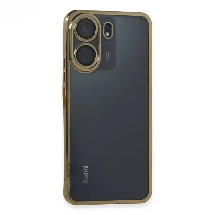 Xiaomi Redmi 13c Kılıf Razer Lensli Silikon - Gold