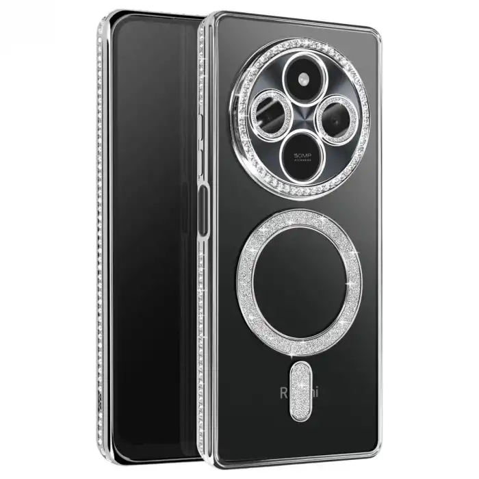 Xiaomi Redmi 14c Joke Simli Magneticsafe Kılıf - Gümüş