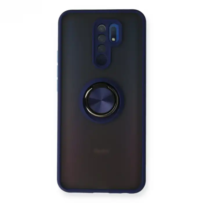 Xiaomi Redmi 9 Kılıf Montreal Yüzüklü Silikon Kapak - Lacivert